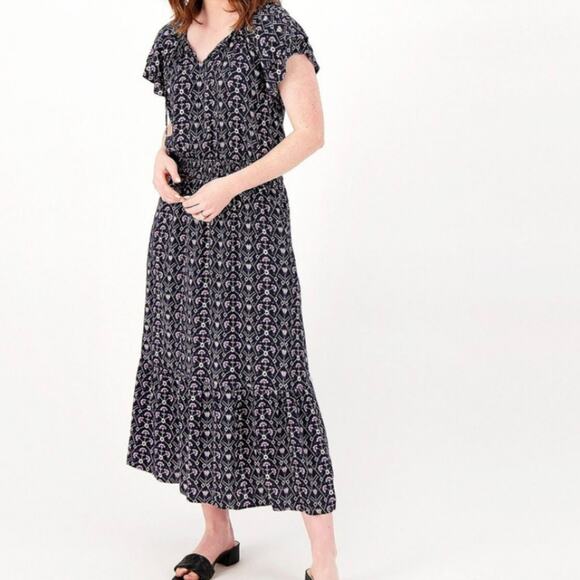 destination 365 Dresses & Skirts - Women's Block Print Black Purple Bohemian Dress Small Maxi Destination 365 India